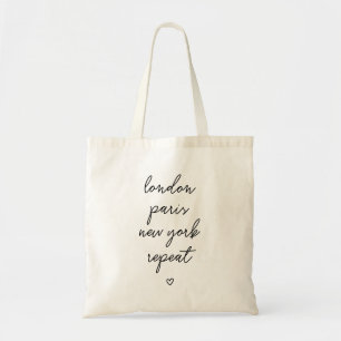 Tote Bag Shopping 'Londres Paris New York en boucle'