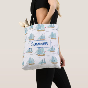 Tote Bag Siège d'été Mignons yachts à voile