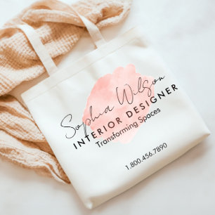 Tote Bag Signature aquarelle professionnelle élégante pour 