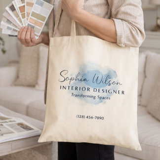 Tote Bag Signature Elégante Professionnelle Aquarelle