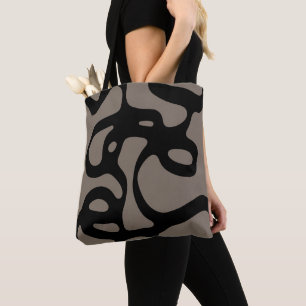 Tote Bag Signaux éloignés : Noir Abstrait et gris
