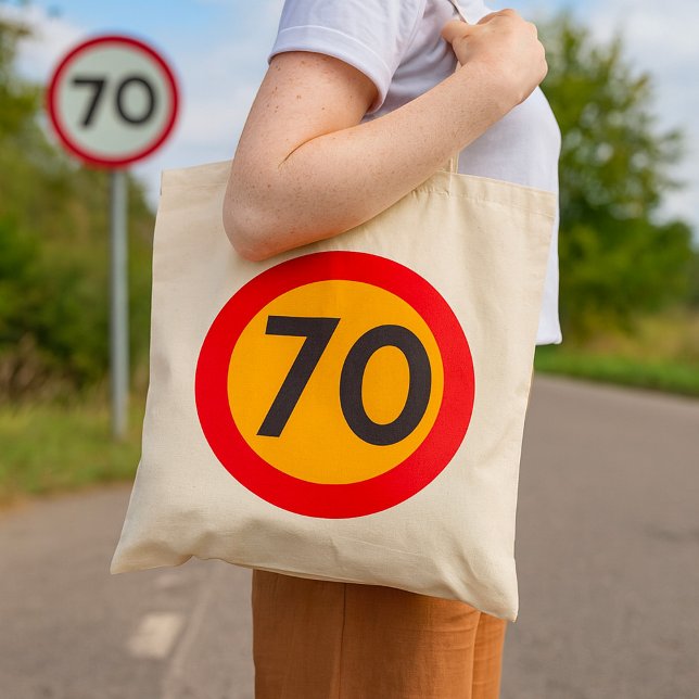 Tote Bag SIGNE DE LA ROUTE À 70 Vitesse Limite (Créateur téléchargé)