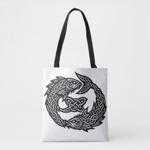 Tote Bag Signe des Poissons Celtique à Double-Courant   Bur