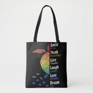 Tote Bag Sile Souvent, Pense Positivement, Remercie