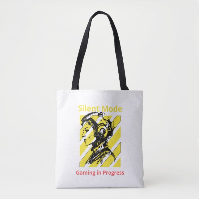 Tote Bag Silent Mode – Gaming in Progress | Gamer Room Warn (Devant)