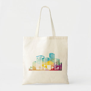 Tote Bag silhouette cityscape bâtiment icône couleur ville