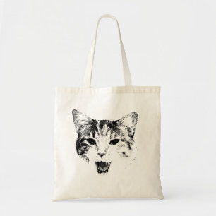 Tote Bag Silhouette de chat qui baille – Édition Minimal Sa