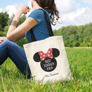 Tote Bag Silhouette de la tête de point de Minnie Polka M