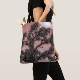 Tote Bag Silhouette de pins et de palmiers 