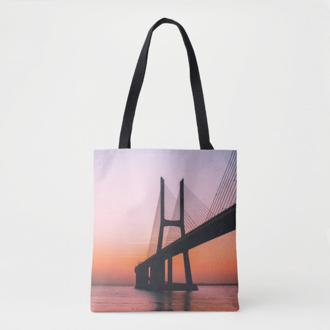 TOTE BAG SILHOUETTE DE PONT SOUS UN CIEL CLAIR (Devant)
