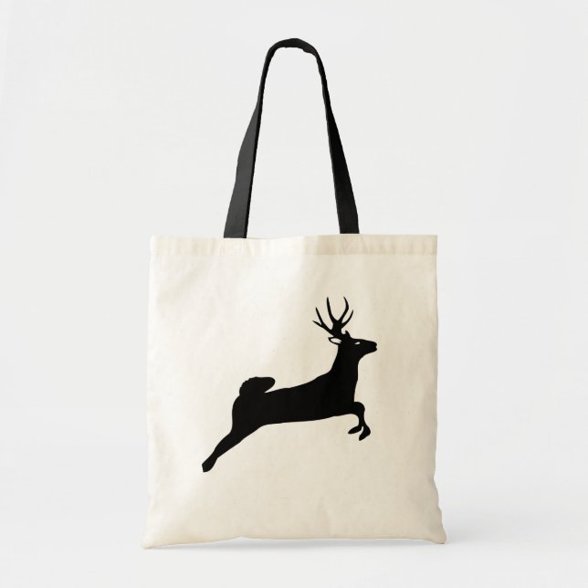 Tote Bag Silhouette de renne noir (Devant)