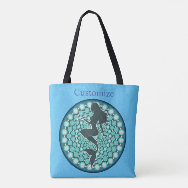 Tote Bag Silhouette de sirène dans les bulles Thunder_Cove  (Dos)