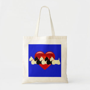 Tote Bag Silhouette de Terrier écossais noir et blanc en fo