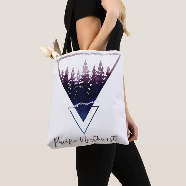 Tote Bag Silhouette du nord-ouest Pacifique de pin (De près)