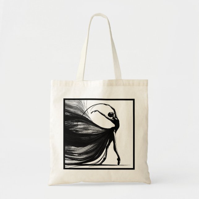 Tote Bag Silhouette d'une danseuse à Pointe (Devant)