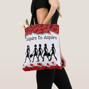 Tote Bag Silhouette Femelle Élégante Coeurs Glamour