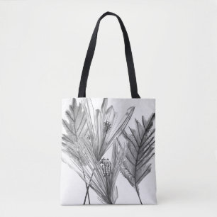 Tote Bag Silhouette florale - Gris