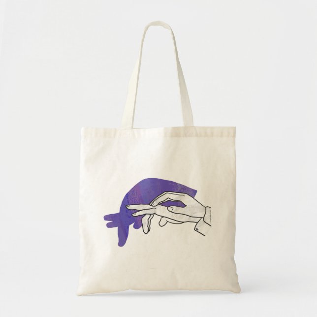 Tote Bag Silhouette main Anteater violet (Devant)
