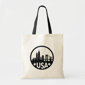 Tote Bag Silhouette Skyline USA