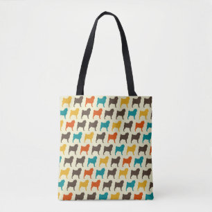 Tote Bag Silhouettes carlin   Retro Colours Motif de race d