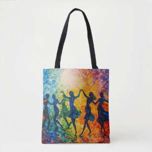 Tote Bag Silhouettes colorées dansant