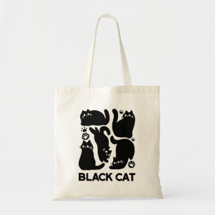 Tote Bag Silhouettes de chat noir - Design Feline mignon