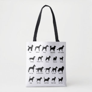 Tote Bag Silhouettes de race de chien Slogan : Un mignon de