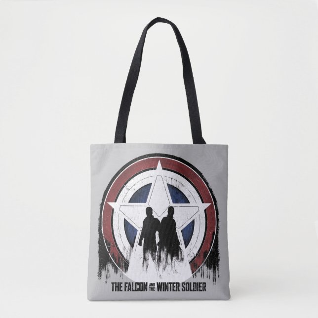 Tote Bag Silhouettes du bouclier des faucons et des soldats (Devant)