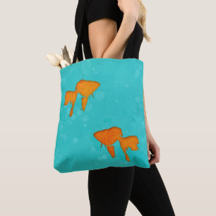 Tote Bag Silhouettes orange de poisson rouge dans une eau t