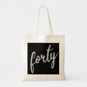 Tote Bag Silver Black 40 Anniversaire Parties scintillant d