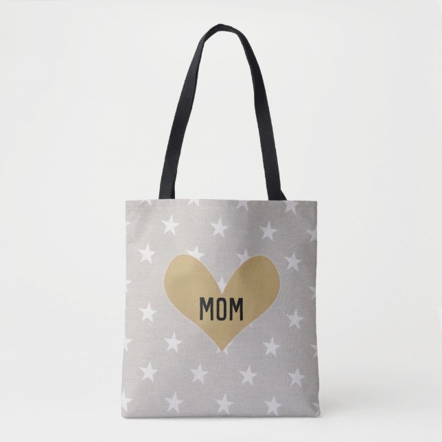 Tote Bag Silver & Gold Custom Starry Coeur Design (Devant)