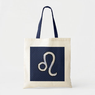 Tote Bag Silver Leo Zodiac symbole de la marine carbon Fibe