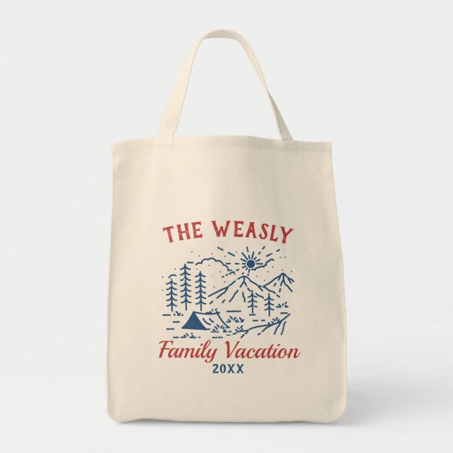 Tote Bag Simple Aventure Camping Famille Voyage routier (Devant)