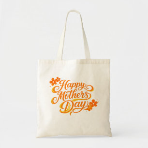 Tote Bag Simple Bonne Fête des Mères Floral Calligraphie