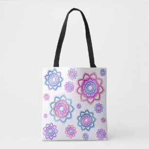 Tote Bag Simple Couleur Lotus Fleur rose Pastel Vert