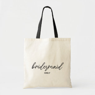 Tote Bag Simple Élégant Écrit Nom Personnalisé Demoiselle d