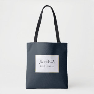 Tote Bag Simple Elegant Gold Deep Navy