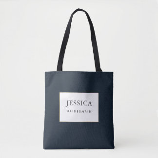 Tote Bag Simple Elegant Gold Deep Navy