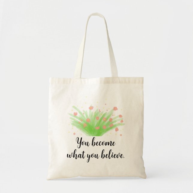 Tote Bag Simple floraison de Bush et citation motivationnel (Devant)