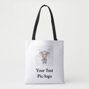 Tote Bag Simple logo personnalisé élégant minimal ici entre