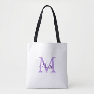 Tote Bag simple minimum ajouter nom monogramme rose redj