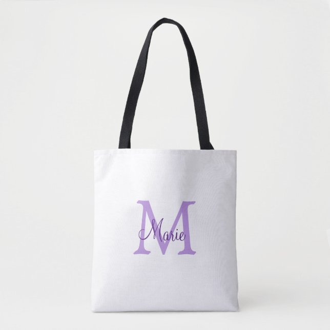 Tote Bag simple minimum ajouter nom monogramme rose    redj (Devant)
