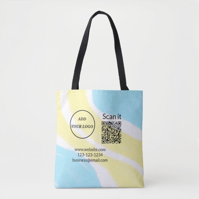 Tote Bag Simple minimum q r code ajouter logo code d'analys (Devant)