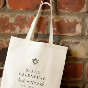Tote Bag Simple moderne Elégante étoile de David Bat mitzva