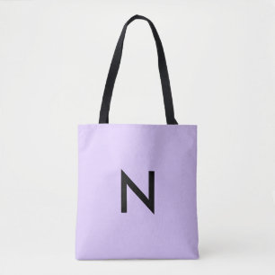 Tote Bag Simple Moderne Lilas Monogramme Initial personnali