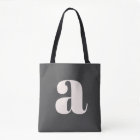 Simple Monogramme Initial Retro Gras Noir et Blanc