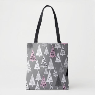 Tote Bag Simple motif de Noël. gris et blanc Abstrait 