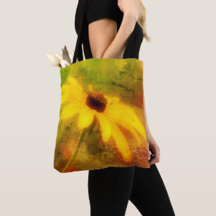 Tote Bag Simple Noir Jeu Susan Daisy Art Distressed