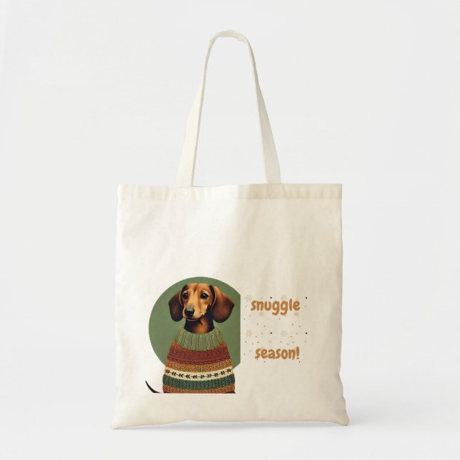Tote Bag Simple Puppy Christmas Bag (Devant)
