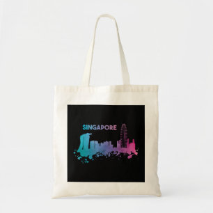 Tote Bag Singapour Skyline Aquarelle Asie Souvenir asiatiqu